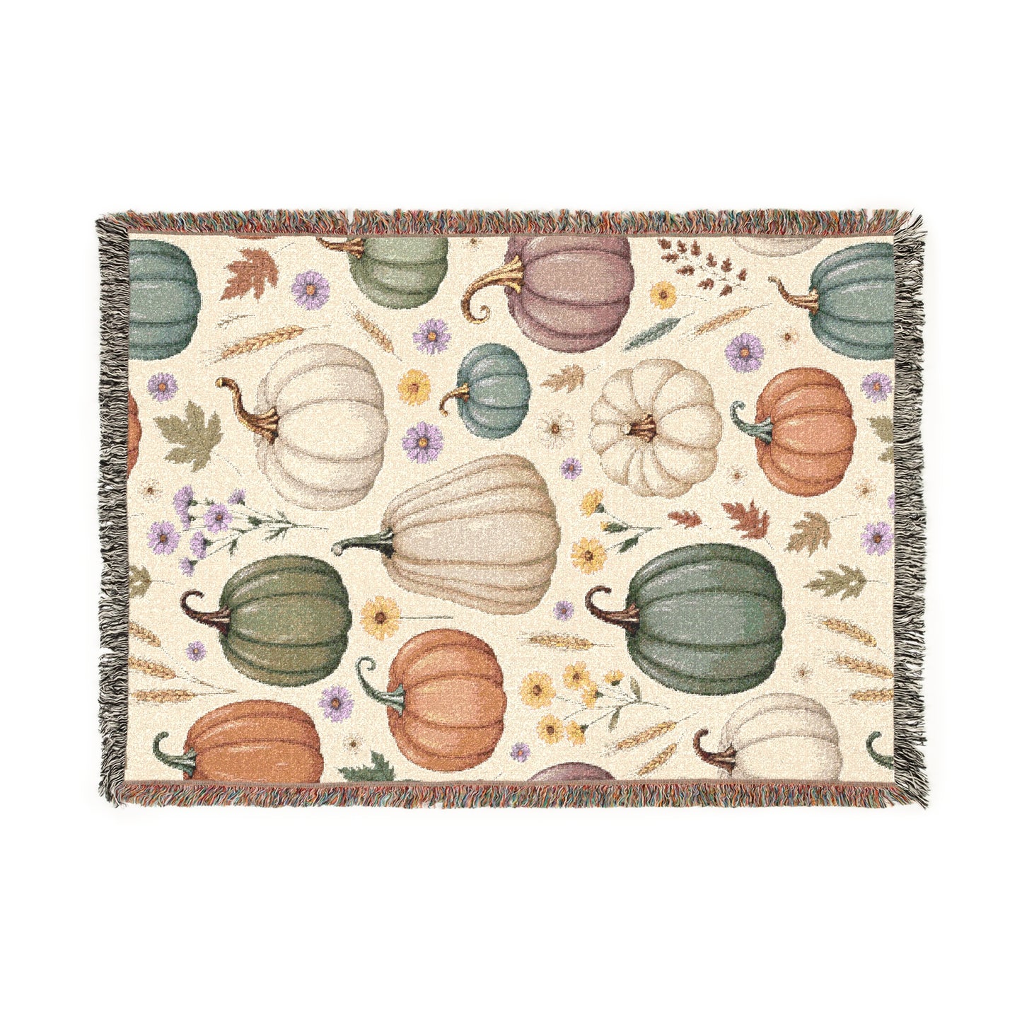Cozy Fall Heirloom Pumpkin Woven Blanket