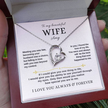 Personalized - To My Beautiful Wife Forever Love Necklace