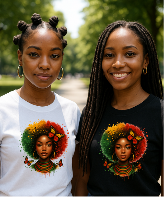 🦋 "Butterfly Royalty" Afrocentric T-Shirt