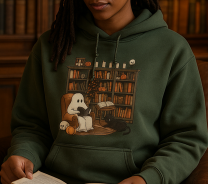 Retro Reading Ghost Halloween T-Shirt | Sweatshirt | Hoodie