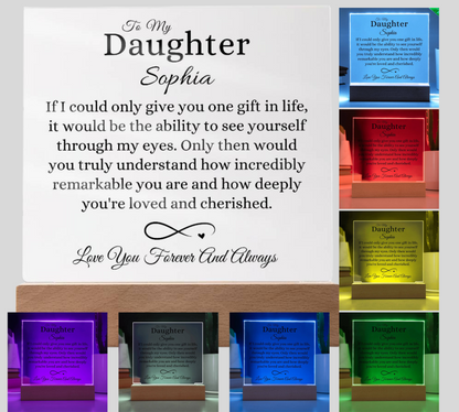 Personalized To My Daughter Acrylic Square Lamp