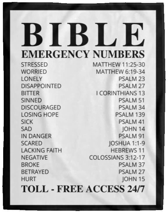 Bible Emergency Numbers Blanket