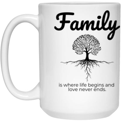 Family Is Where Life Begins Mugs