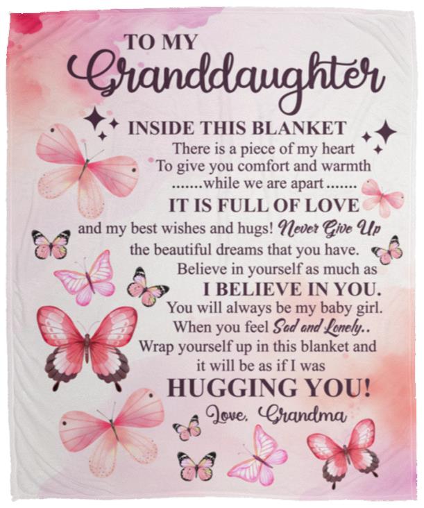 To My Granddaughter, Hugging You Blanket