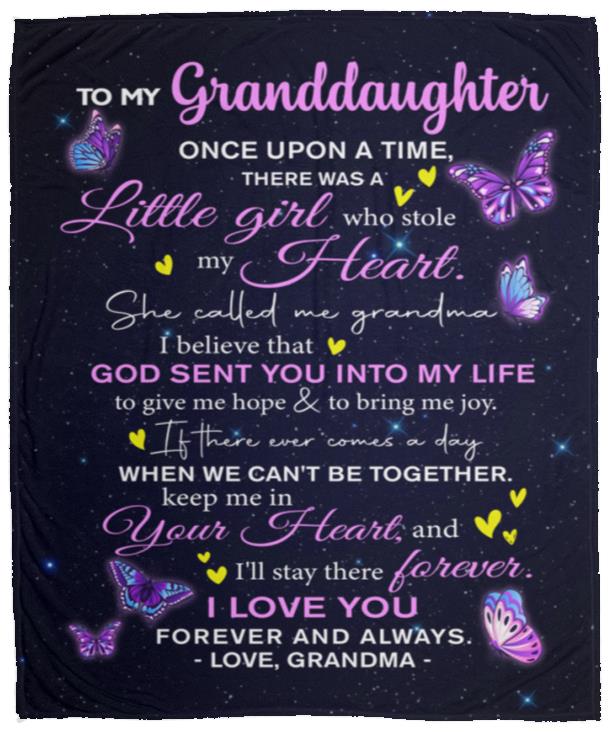 To My Granddaughter, God Sent You Into My Life Blanket