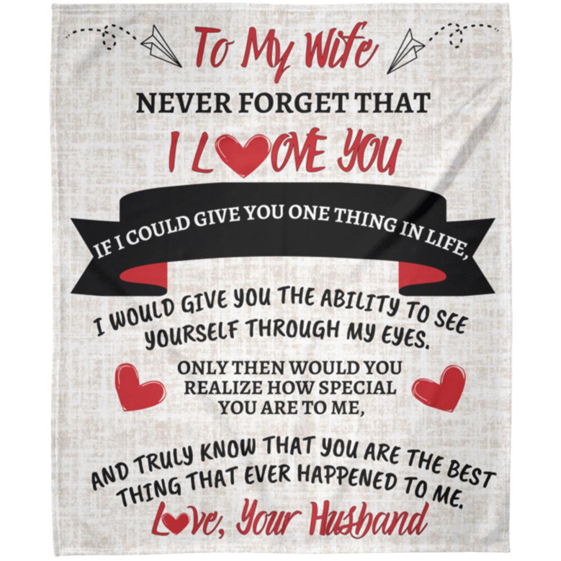 To My Wife, Love Your Husband Blanket