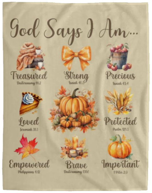 God Says I Am Fall Blanket