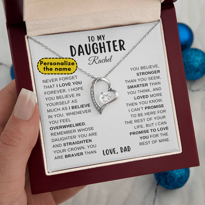 To My Daughter, Never Forget That I Love You, From Dad Necklace