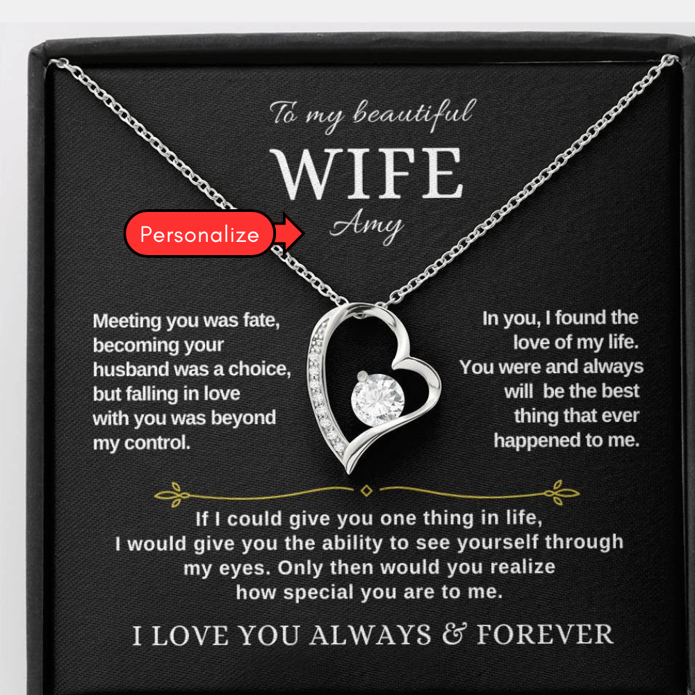 Personalized - To My Beautiful Wife Forever Love Necklace