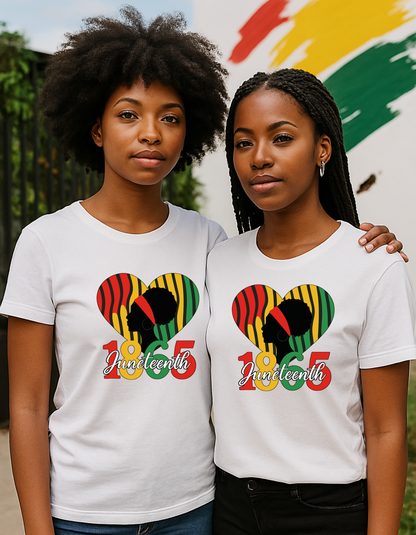 Juneteenth 1865 Heart & Silhouette Tee – Bold. Proud. Free.