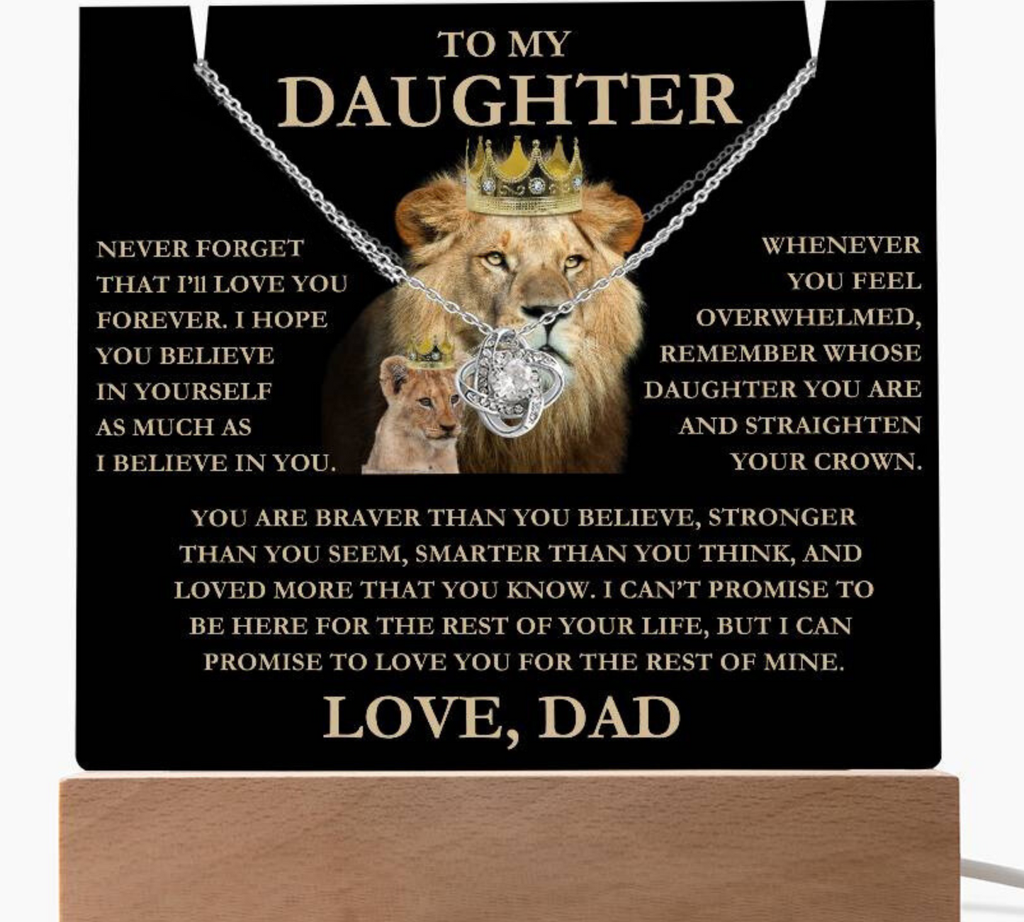 To My Daughter, Straighten Your Crown Acrylic Plaque Necklace Bundle