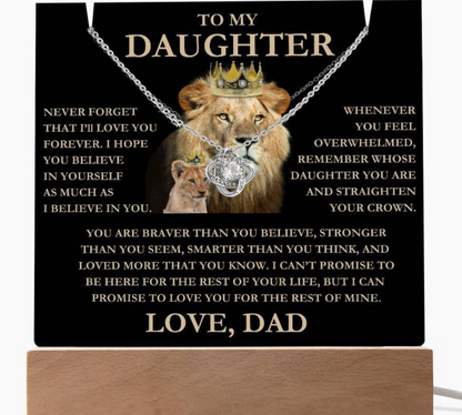 To My Daughter, Straighten Your Crown Acrylic Plaque Necklace Bundle