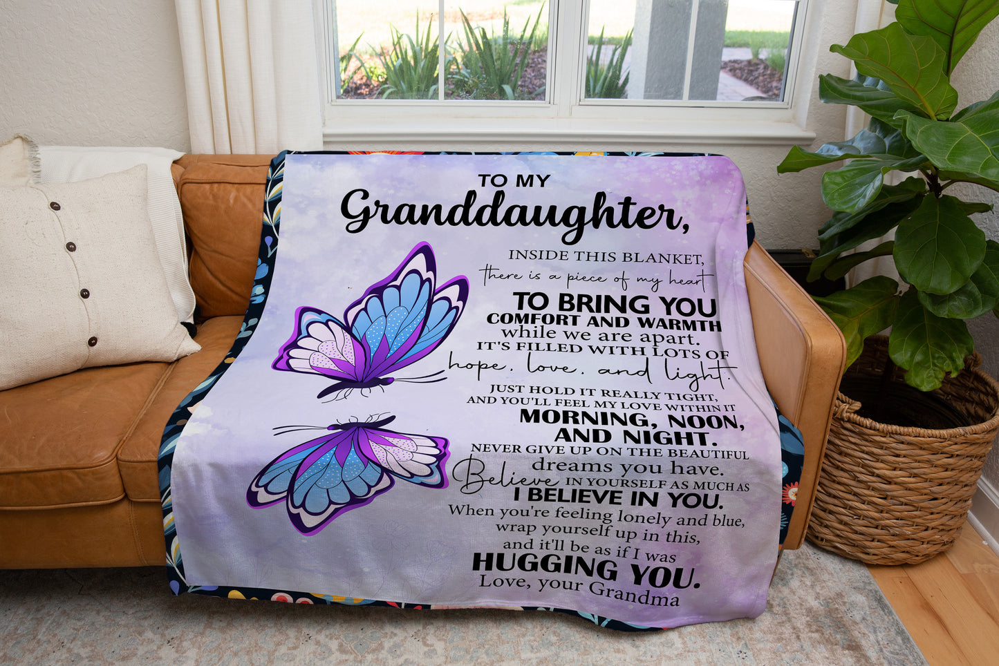 To My Granddaughter - Hope, Love, & Light Blanket