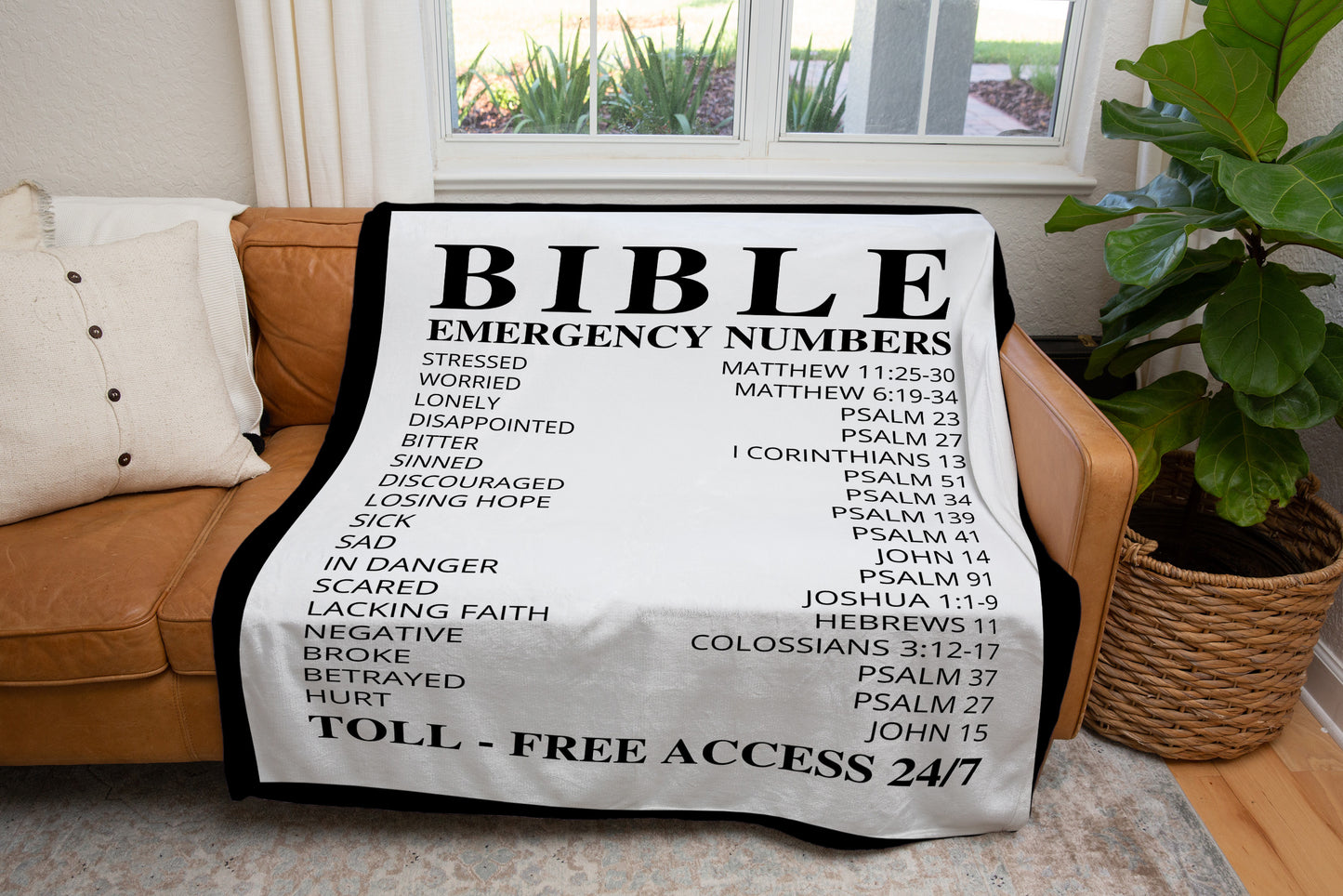 Bible Emergency Numbers Blanket