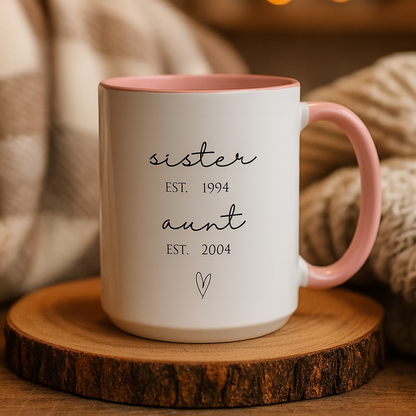 Custom Aunt Mug | New Aunt | Promoted to Aunt