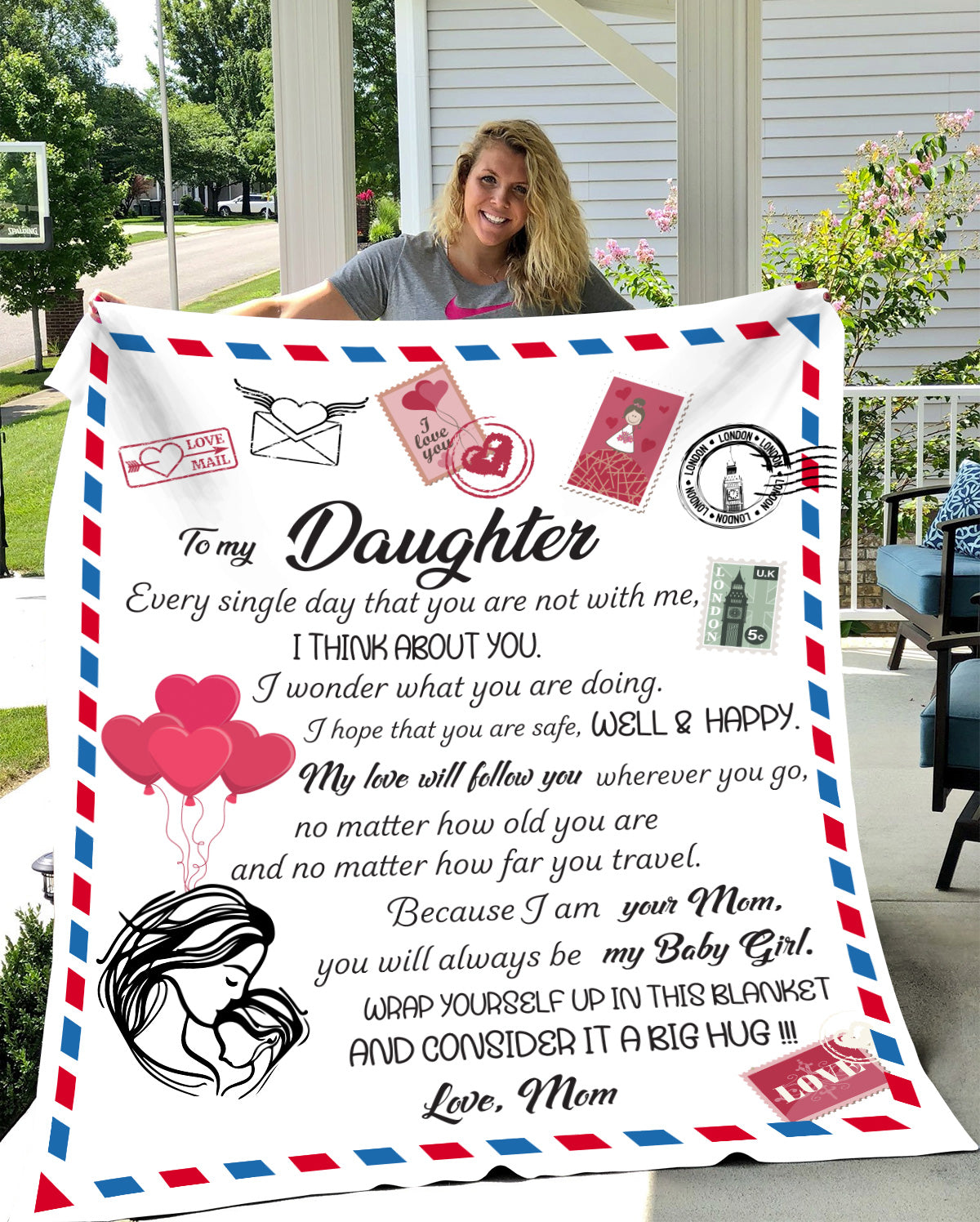 To My Daughter, I Think About You Daily Blanket