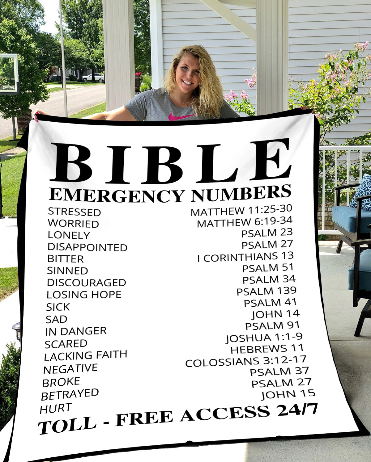 Bible Emergency Numbers Blanket