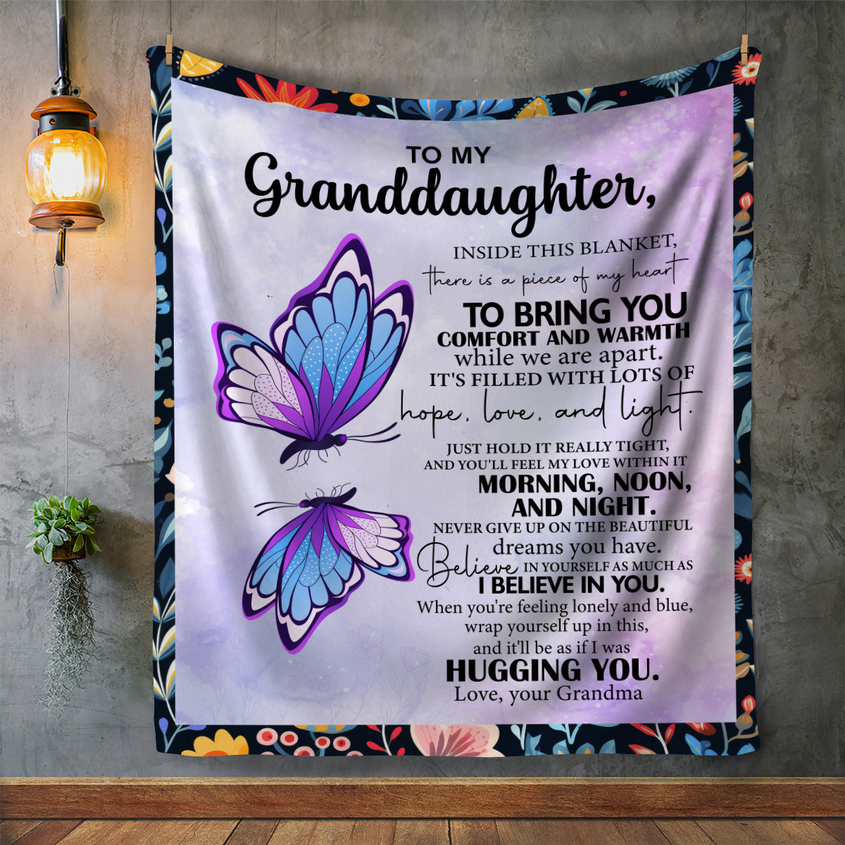 To My Granddaughter - Hope, Love, & Light Blanket