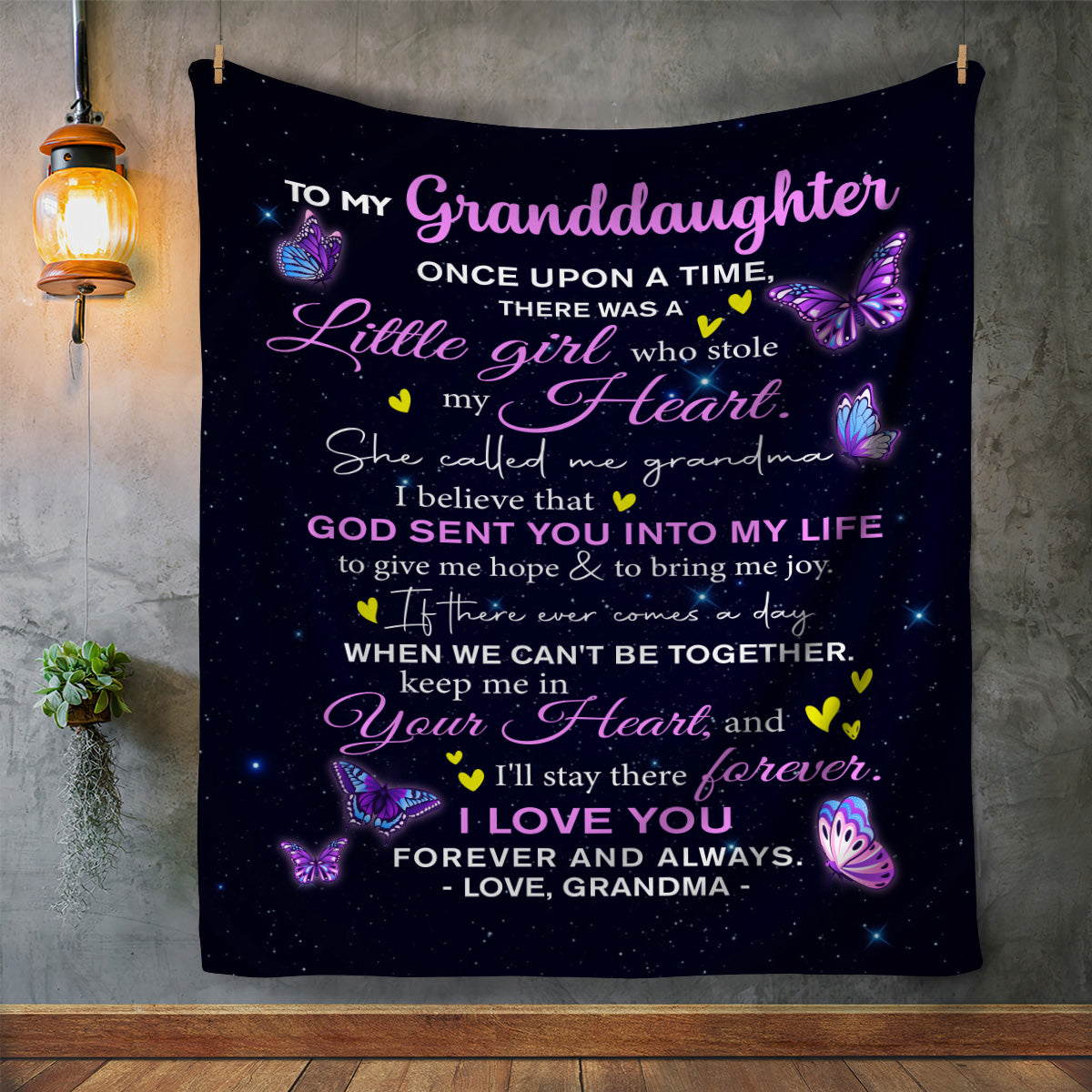 To My Granddaughter, God Sent You Into My Life Blanket