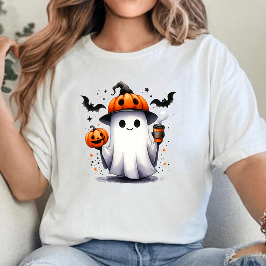 Pumpkin Hat Ghost T-Shirt, Sweatshirt, Hoodie