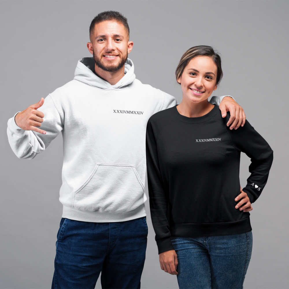 Roman Numeral Couple Unisex Sweatshirt, Hoodie