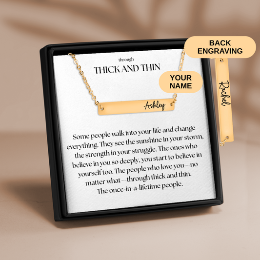 Through Thick and Thin Horizontal Bar Necklace
