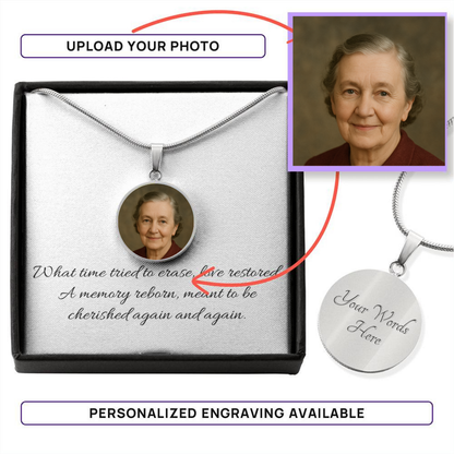 Personalized Photo Circle Pendant Necklace