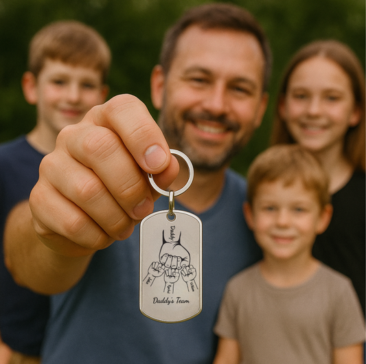 Fist Bump Forever – Personalized Keychain Gift for Dad