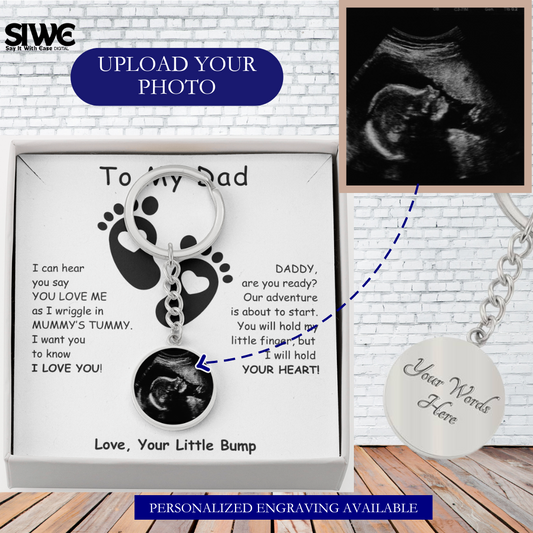 Daddy To Be Keepsake Keychain Gift | Ultrasound Present