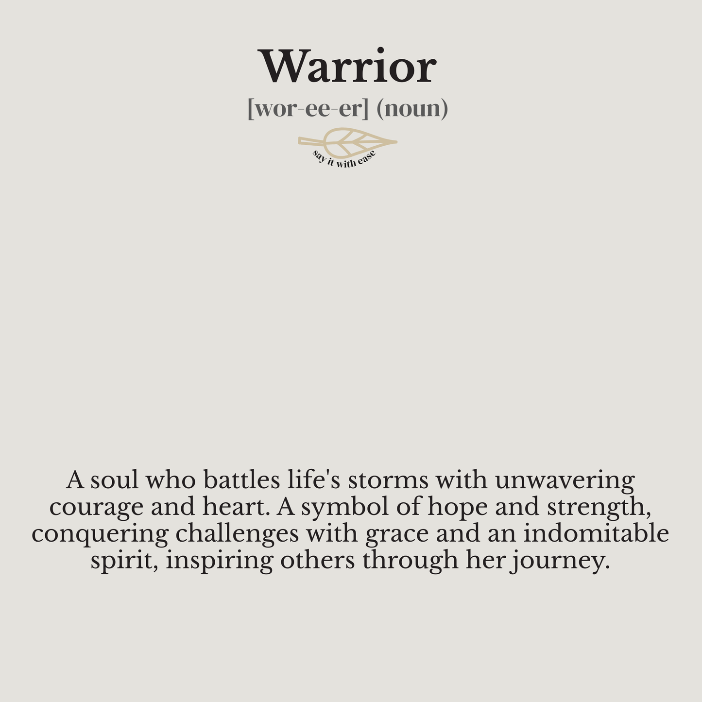 Engraved 4-Sided Stick Necklace - Warrior