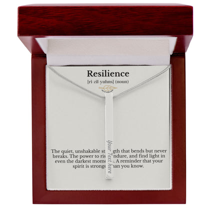 Engraved 4-Sided Bar Necklace - Resilience