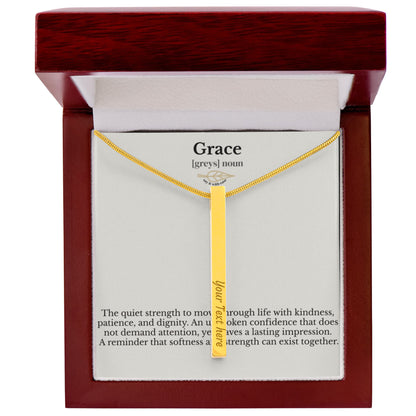 Engraved 4-Sided Bar Necklace - Grace