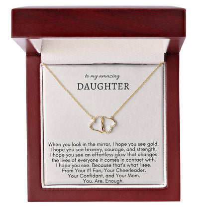 To My Daughter - You Are Enough Everlasting Love Necklace - Solid Gold - Say It With Ease