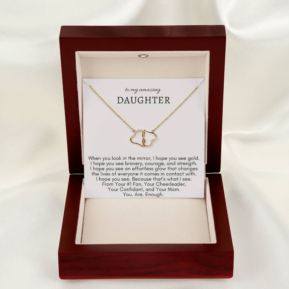 To My Daughter - You Are Enough Everlasting Love Necklace - Solid Gold - Say It With Ease