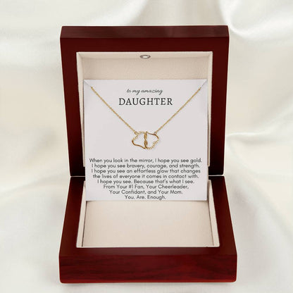 To My Daughter - You Are Enough Everlasting Love Necklace - Solid Gold - Say It With Ease