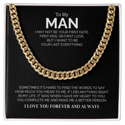 To My Man - Cuban Link Chain Necklace - Say It With Ease