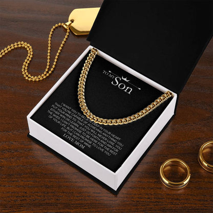 To My Son - You Are Capable of Anything - Cuban Link Chain Necklace - Say It With Ease