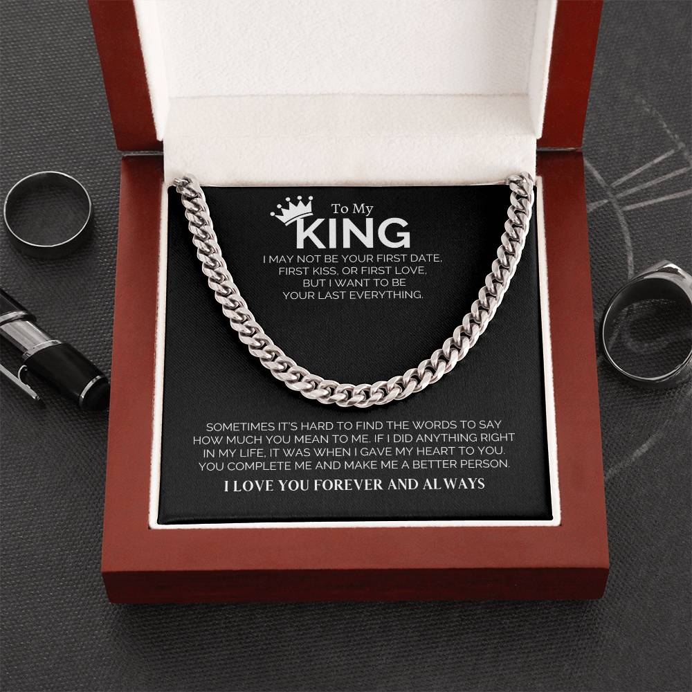 To My King - Cuban Link Chain Necklace - Say It With Ease