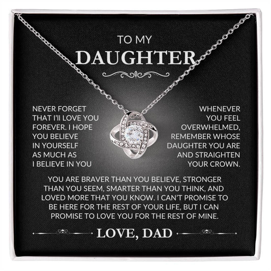 To My Daughter - Love Knot Necklace - From Dad