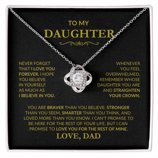 Beautiful Gift for Daughter From Dad "Never Forget That I Love You" Necklace