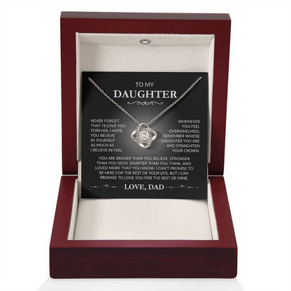 To My Daughter - Love Knot Necklace - Love, Dad