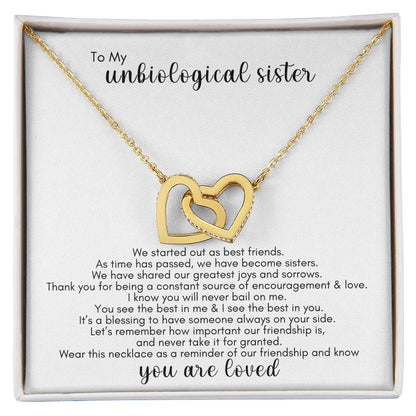 To My Unbiological Interlocking Hearts Necklace - Say It With Ease