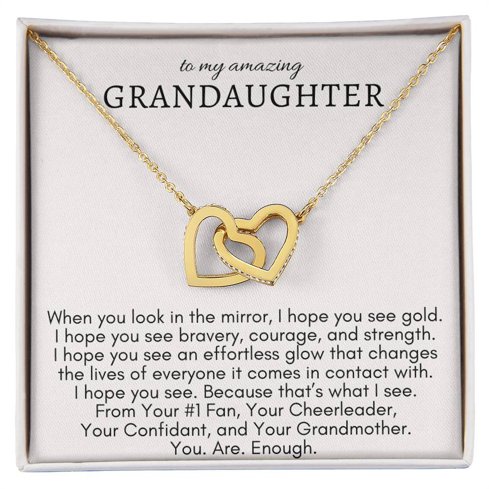 To My Amazing Granddaughter - Interlocked Hearts Necklace - Say It With Ease