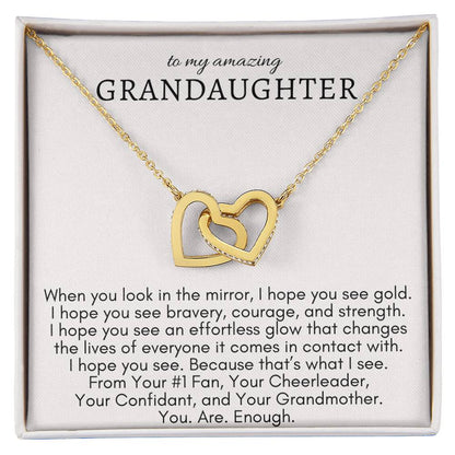 To My Amazing Granddaughter - Interlocked Hearts Necklace - Say It With Ease