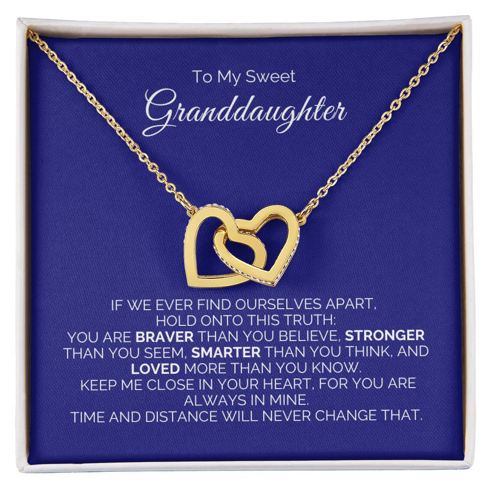 To My Sweet Granddaughter - Interlocking Heart Necklace - Say It With Ease