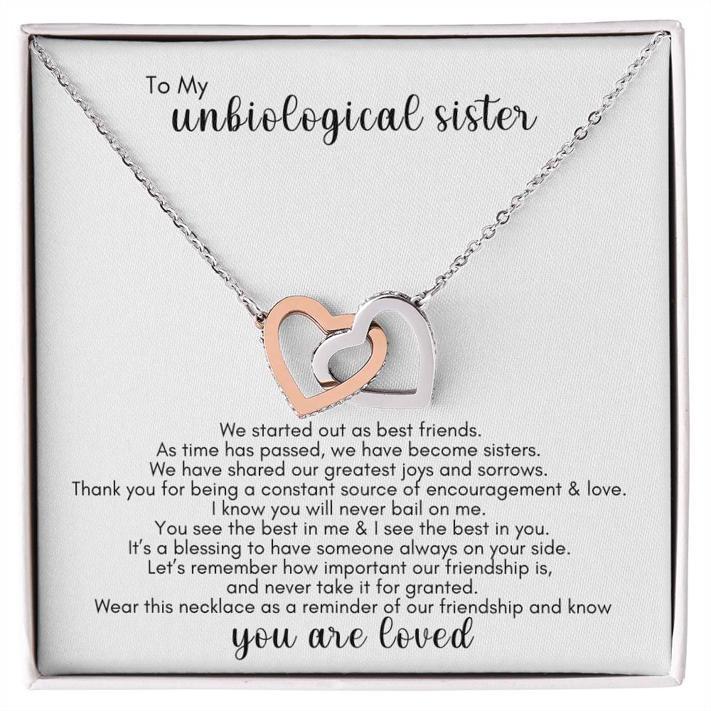 To My Unbiological Interlocking Hearts Necklace - Say It With Ease