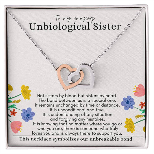 Interlocking Hearts Necklace - Unbiological Sister