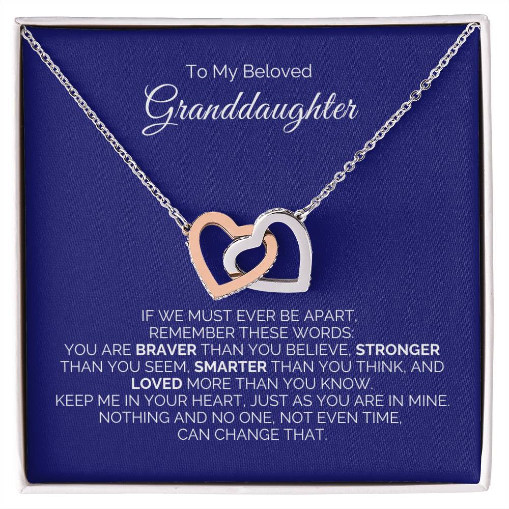 To My Beloved Granddaughter - Interlocking Heart Necklace - Say It With Ease