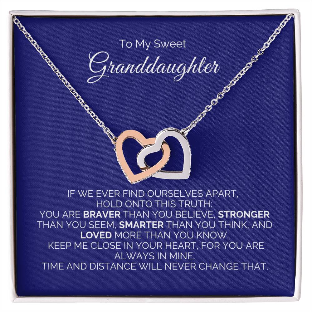 To My Sweet Granddaughter - Interlocking Heart Necklace - Say It With Ease