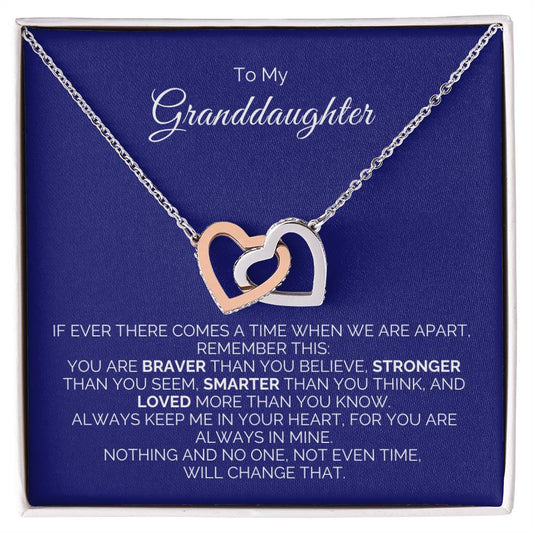 To My Granddaughter, Always Remember - Interlocking Heart Necklace - Say It With Ease